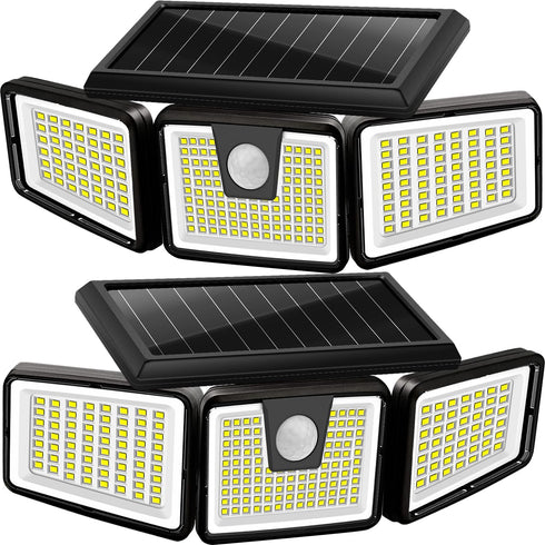 AmeriTop Solar Lights Outdoor, 2 Pack 233 LED High Brightness Cordless Solar