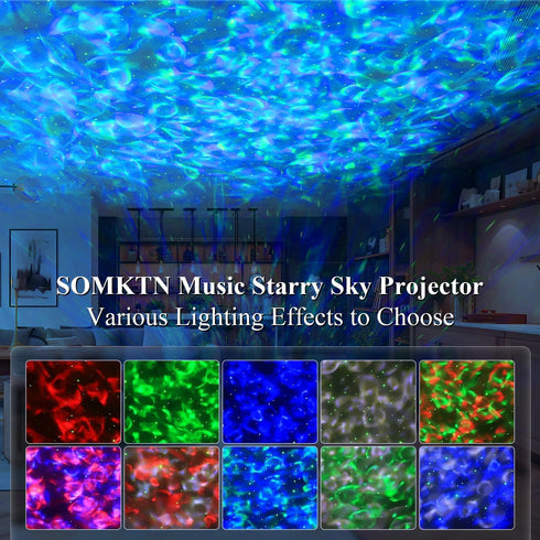 Star Projector Galaxy Light Projector, Ocean Wave Projector for Bedroom with White Noise, Bluetooth Speaker, Timer