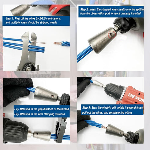 Wire Twister Tool for Drill, 2 PCS Electric Wire Twister Tool with 6mm Hex Shank for Quick Stripping