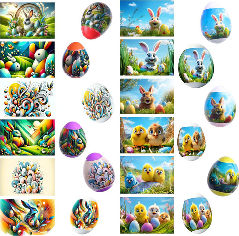Dcurix 48 Pieces Thermo Heat Sleeves Easter Eggs Decorative Wraps Egg Easter Bunny
