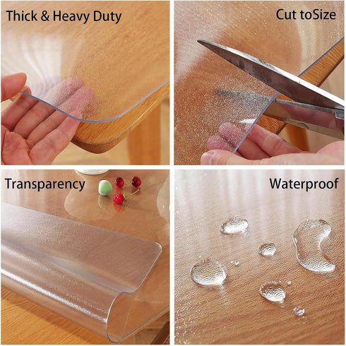 PFGDFSX 18x22 inches 1mm Frosted Vinyl Table Protector for Night Stand Bedside Tabletop PVC Plastic Tablecloth Desktop