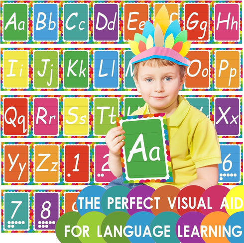 YIYDONG 36 Set, Set Alphabet Bulletin Board Alpethabet Line ABC Number Poster Classroom Decorating Preschool English