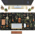 Black Aesthetics Desk Mat Mouse Pad, Large Gaming Mouse Pad, Mystical Green Plant Design, 31.5x11.8 in