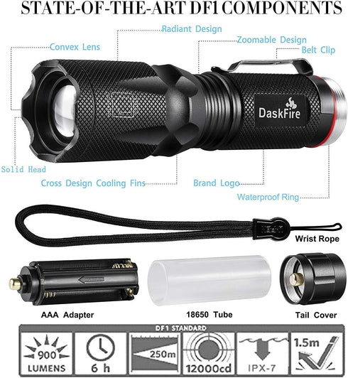 2 in 1 Blacklights Flashlight, UV 395nm Ultraviolet Torch Light for Home Security and Outdoor Activities