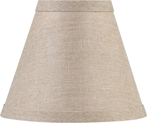 Aspen Creative 51010-2, 3" 6" 5" Set 2 Empire Clip-On Chandelier Lamp Shade, Khaki, Top X Bottom X Slant Height