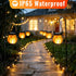 2 Pack 2 Upgraded Solar Lanterns, Solar Lights Outdoor, Solar Flame Lanterns, Lighting Modes & Dual Charging Way USB