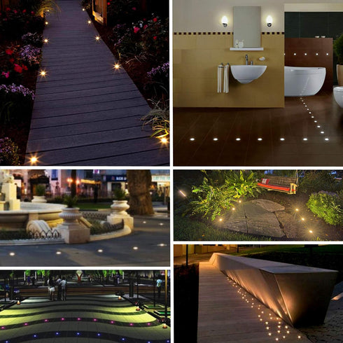LED Mini In-Ground Well Light, 1W 12V DC, 120 Wide Beam Angle, IP67 Waterproof, Warm White-3000K