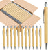 Bamboo Pens Bulk - Wooden Ballpoint Pen with Touch Stylus Tip, Customizable Gift, 50 Pcs