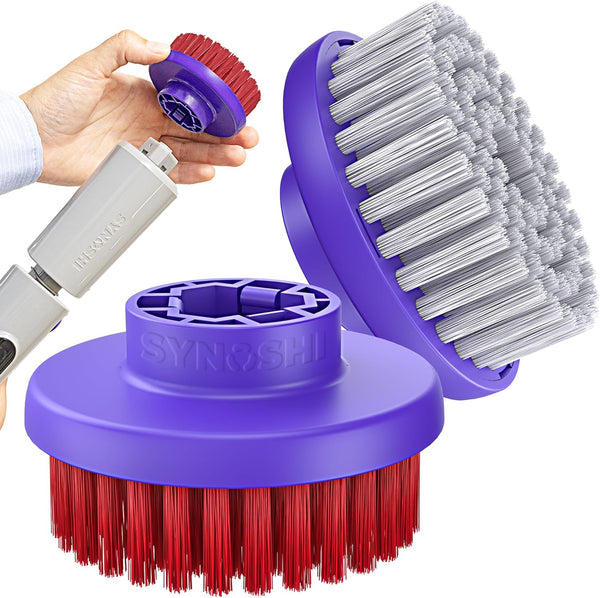 Synoshi PRO Round Brush Set (2 Units) for Electric Spin Scrubber Brush