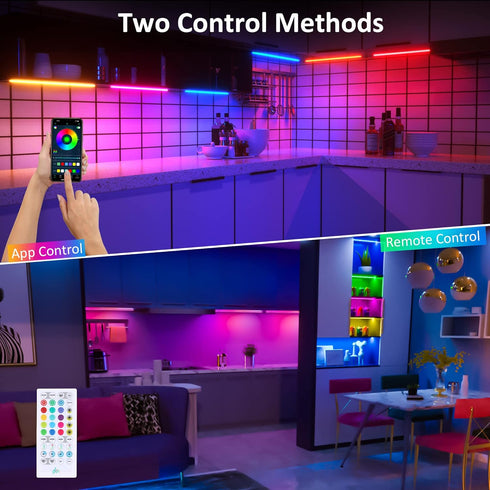 3 Dimmable Counter Counter, Benreom Pcs RGB Under Cabinet Lights Kit, Smart App and Remote Control Under Cabinet