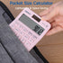 Pocket Small Size Desk Calculator, 12 Digit Large LCD Display, Basic Tax Function Handheld Desktop Calculator with Solar Battery Dual Power, Perfect for Office, School, Business OS-12T (Pink)