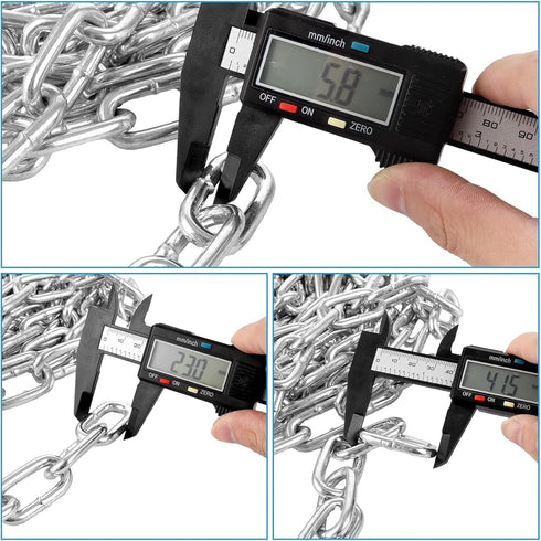 1/4" x 19.69 Ft Metal Chain, Galvanized Iron Heavy Duty Chain Links for Camping, Pet Dog Chain, Hanging