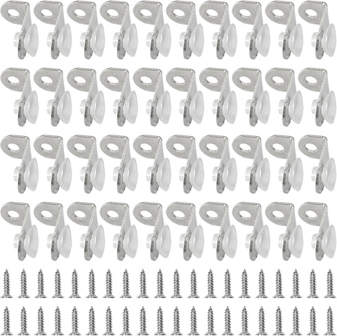Runseaway 40Pcs Glass Shelf Right Angle Fixing Clip Bracket with Suction Cup, Wall