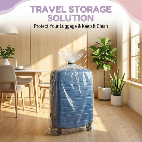 Oqqlin 10 Pack 40 60 Inch 3.9 x Extra Large Clear Plastic Bags, Mils Reusable Luggage Storage Bags Dustproof Gaint
