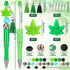 Teling 12 Pcs Beadable Pens, Plastic Black Ink Ballpoint Pen with Assorted Spacer Beads for DIY School Supplies