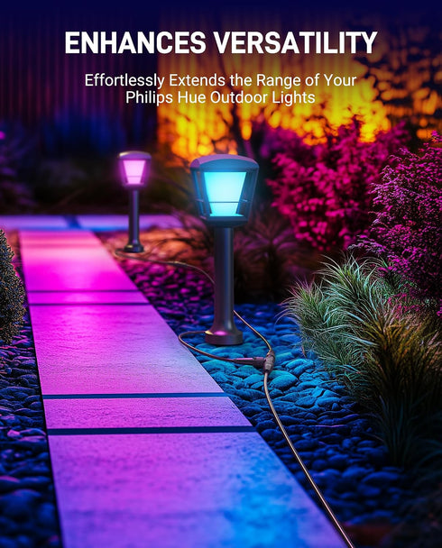DriveXpwr Connector(Simple)-2Pack Setup, T Compatible with Philips Hue Outdoor Low Voltage Lights,Expand and Customize