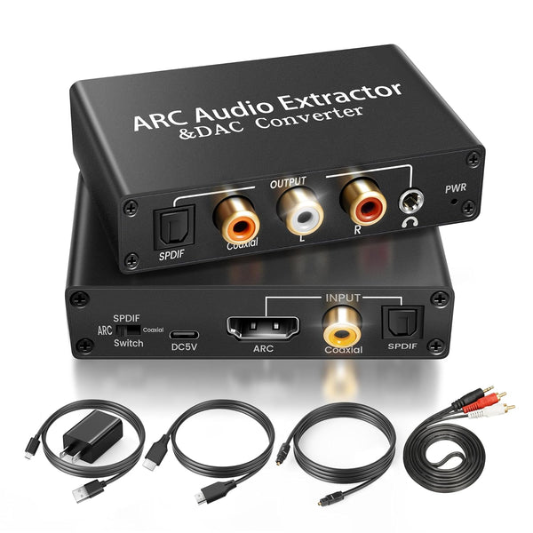 HDMI ARC Audio Extractor DAC Audio Converter 192KHz Digital to Analog Converter