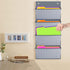 Folder Hanging Wall Mounted Storage Holder Pocket Chart, Fabric Organizer for Home School - Wave Pattern (4 Pockets)