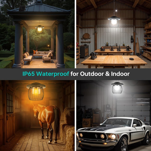 3000LM 4400mAh 3 Deogos Solar Shed Light Outdoor Indoor,Solar Powered Gazebo Light Battery with Motion Sensor and Color
