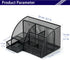 Mesh Desk Organizer with 6 Compartments and 1 Drawer, Multi-Functional Caddy for Office, Home, School Decor (Black)