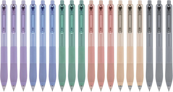 Linbsunne Gel Pens Black Ink for Office, 0.5mm Fine Point Smooth Writing Retractable Work Pen (18-count)
