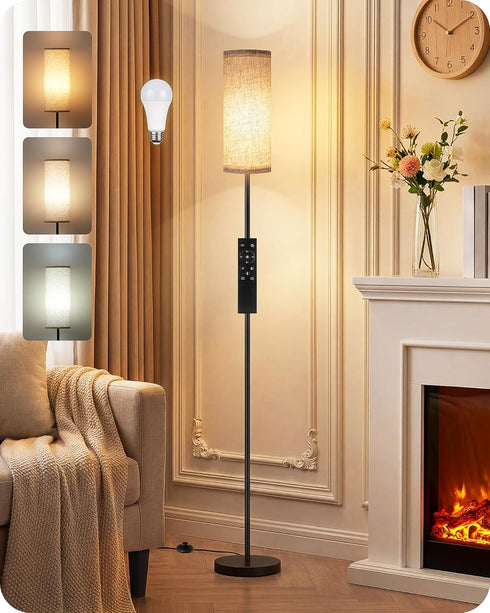 Set 2 Dimmable 2 64.4Modern Bulb 3000K-6500K, E06LDP205W1 of Floor Lamps for Living Room with Remotes and Foot Switch