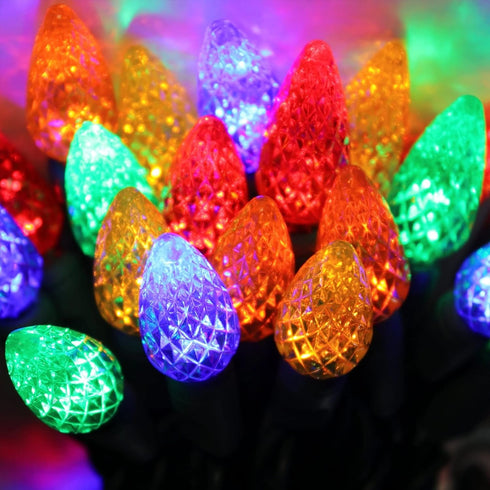 C6 100 33 8 Dazzle Bright Christmas String Lights, LED FT Waterproof Green Wire Fairy Lights, Modes Christmas Lights