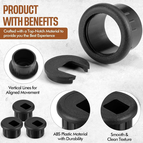 SATINIOR 10 Packs Desk Cable Wire Grommet Cord, PC Computer Desk Plastic Grommet Cord, Tidy Cable Hole Cover Organizers