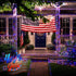 2 Pack 100 33FT 4th JMEXSUSS Red White and Blue Solar Lights, Each LED Solar Fairy Lights Outdoor Waterproof, of July