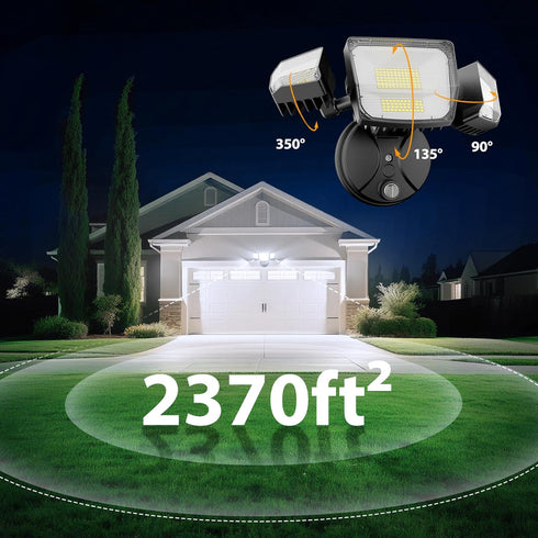 90W Lighting,10000lm Outdoor,IP66 Photocell,6500k 4 Onforu Dusk to Dawn Outdoor Flood Lights Waterproof Black LED