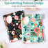 Sooez Cute Accordion File Organizer, 5 Pocket Floral Aesthetic Travel Expanding File Folder with Labels, A4 Size for