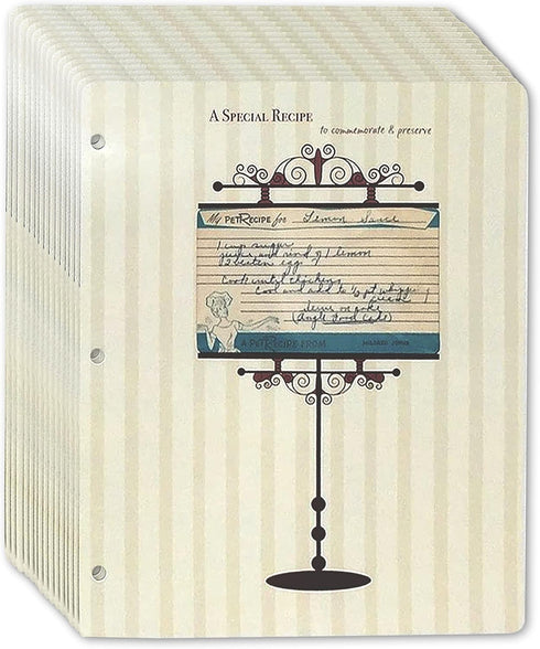 Meadowsweet Kitchens 3 x 5 Vintage Recipe Card Holders for 3 Ring Binders