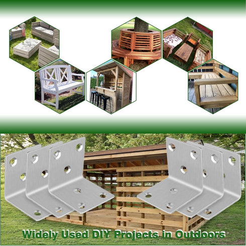 40PCS 1.5'' Brackets,304 90 Shelf(Silver,1.5X1.5X0.08IN) Metal Angle Stainless Steel Heavy Duty Angle Bracket