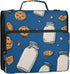 Fisyme 3 Milk Bottles Cookies Blue Zipper Binder Ring with Zipper and Shoulder Strap Large Capacity Multi-Pocket Binder