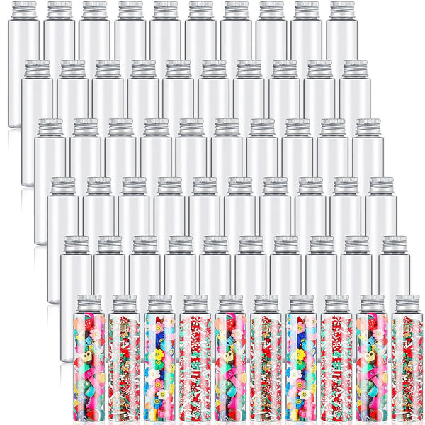 Tioncy 60 Pcs Clear Plastic Test Tubes 50 ml with Caps for Storage Containers, Gumball Tubes, Plants, Beads, Candy,
