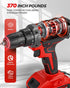 KELNOW 21V 2.0Ah Pack Set, 3/8" 25+1 90 Cordless Drill, Power Drill with Dual Power and Charger, Power Electric Battery