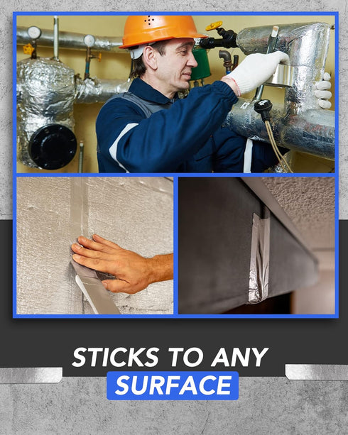 Professional Grade Aluminum Foil Tape - 2 Inch by 210 Feet (70 Yards) for HVAC, Sealing & Patching