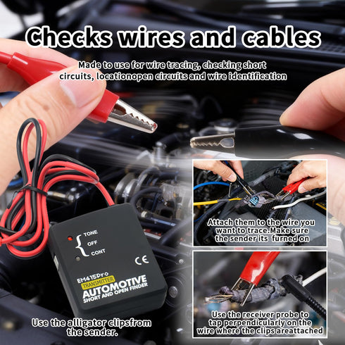 MuNanshan EM415 6-42V Cable Tracker Electrical, PRO Automotive Short & Open Finder, Wire Tracer with Flexible Probe, DC