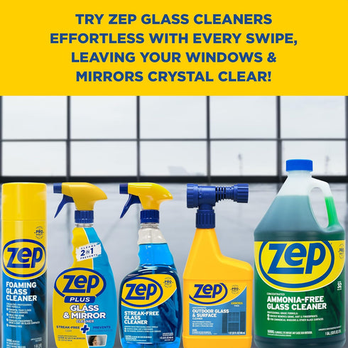 32 Oz 12) ZU112032- Zep Streak-Free Glass Cleaner - (Case of Professional Grade Formula that Cleans Dirt, Fingerprints