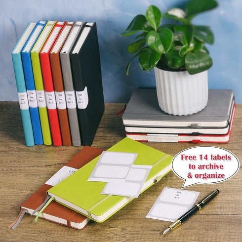 MALEDEN 7 Pack Lined Journal Notebook, Hardcover PU Leather, 100 GSM Thick Pages, A5 Ruled Journal