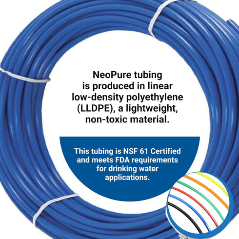 Neo-Pure - 1/4" OD LLDPE Polyethylene Tubing(.170 ID) Pneumatic Hose Pipe Tubing Air Hose for Air Line Tubing or Fluid (50FT, Orange)
