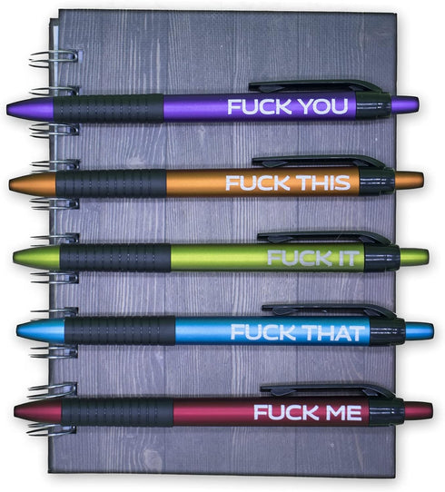 Uncle's Funny Pens, Set of 5 Office Pens for Positive Coworkers, Fun Sarcastic Humorous Unique Office Supplies