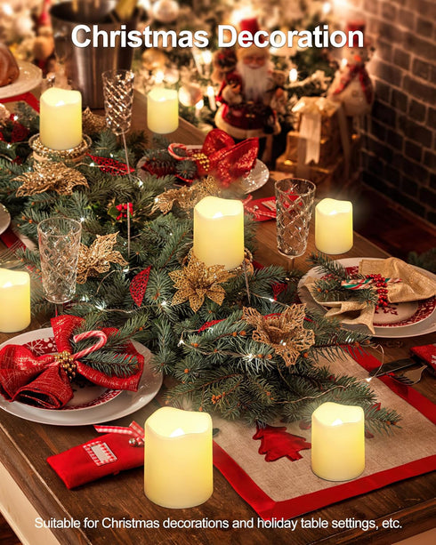 2X Wedding,Table,Outdoor,Pack 12 SHYMERY Flameless Votive Candles,Lasts Longer,Battery Operated LED Tea Lights