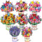 8 Pack Paper Flower Pop Up Cards, Flower Bouquet Card Popup 3D