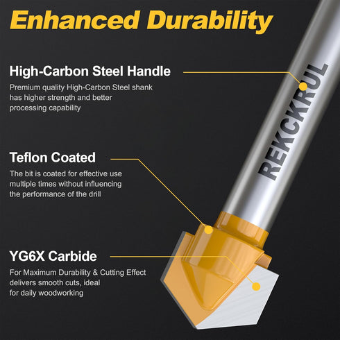 120-Degree 1/4" 1/2" V Groove Router Bit, Shank, Cutting Diameter, Carbide Tip Woodworking CNC Engraving Bit for Sign