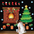 Tatuo 71 Pcs Christmas Fireplace Bulletin Board, Large Holiday Brick Background with Christmas Tree Candy Snowflakes