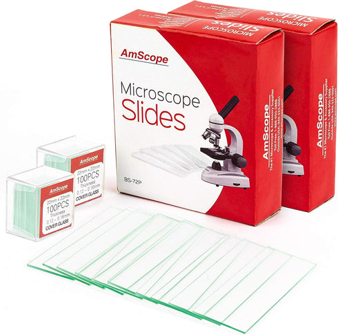 AmScope BS-72P-100S-22 Pre-Cleaned Blank Microscope Slides - 72 Pieces (2 Count)