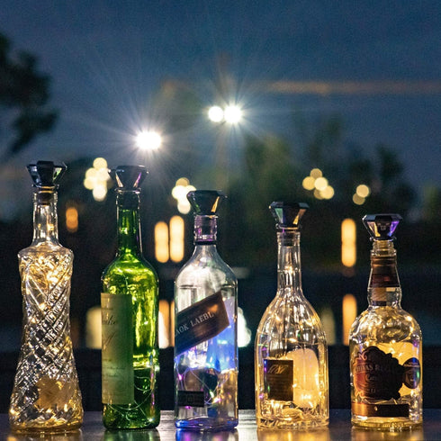 8 Pack 20 VOOKRY Solar Wine Bottle Lights with Cork LEDs Fairy Lights String Silver Wire Light