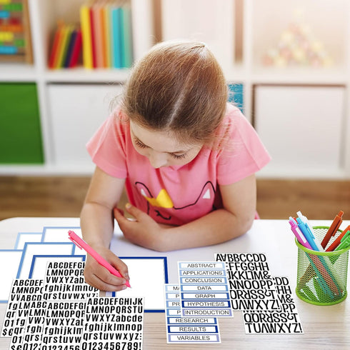PerKoop 36 Sheets Science Fair Board Supplies - 24 Self Adhesive Presentation Titles and 8 Personalized Letter Sticker