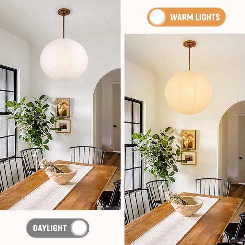 WOLEILEJIN set 2, 12"x12'' White Round Paper Lantern Lampshades of Small Paper Lanterns Pendant Light Shades, Chinese